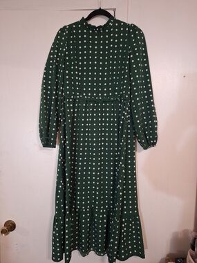 Green Polka Dot Midi Dress